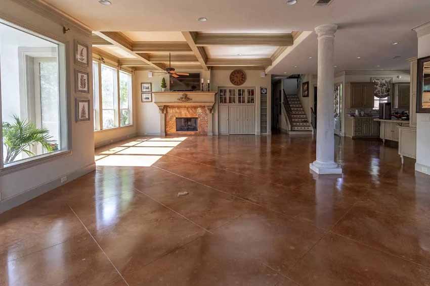 looking very beatuiful floor after the concrete staining 